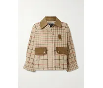 Mackworth Corduroy-trimmed Checked Cotton Jacket - Neutrals