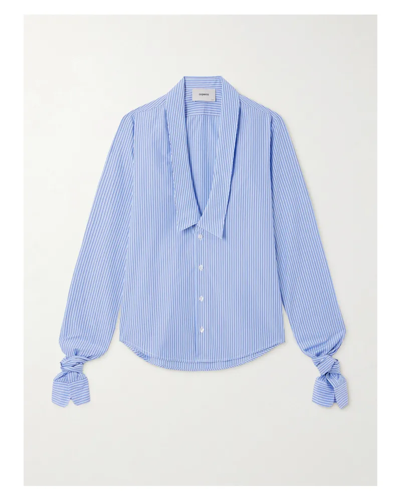 COPERNI Hemd Aus Gestreifter Baumwollpopeline - Blau Blau