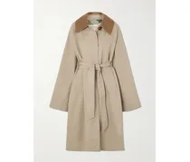 Reagan Trenchcoat Aus Twill Aus Einer Baumwollmischung Mit Cordbesatz Und Bindegürtel - Neutral