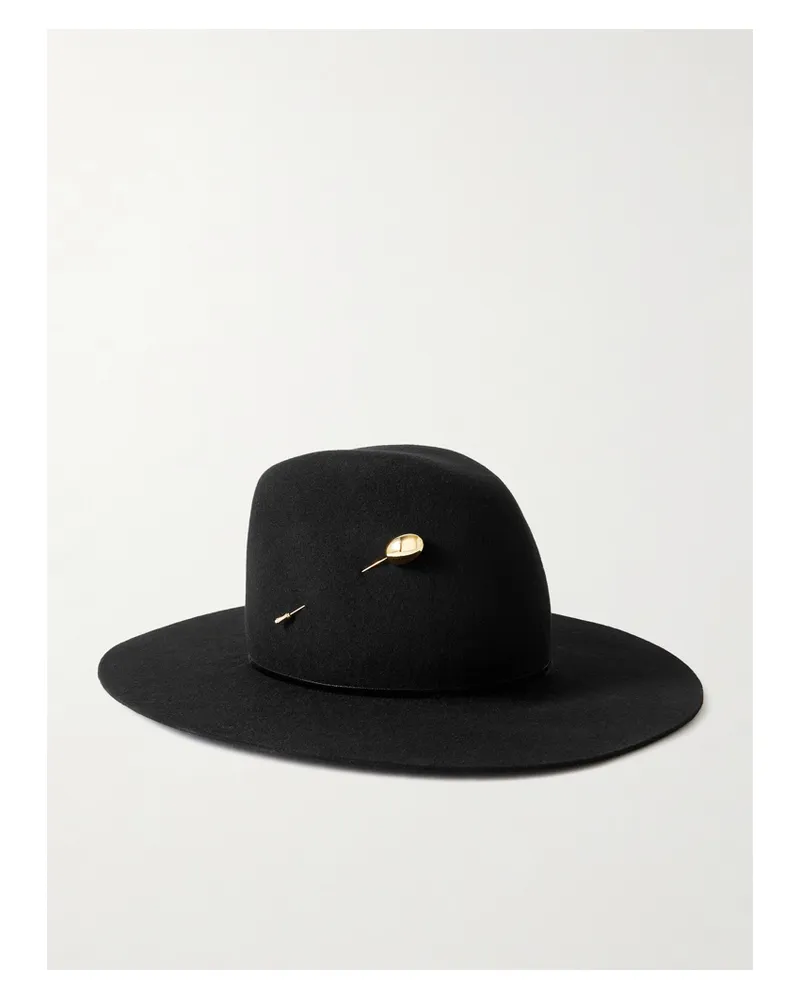 Gigi Burris Waverly Fedora Aus Filz Aus Einer Woll-seidenmischung Mit Verzierung - Schwarz Schwarz