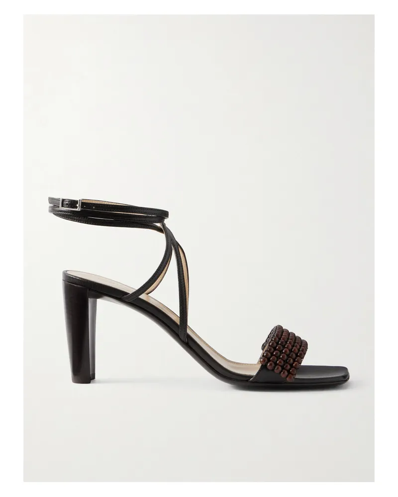 Christophe Lemaire Beaded Leather Sandals - Brown Brown