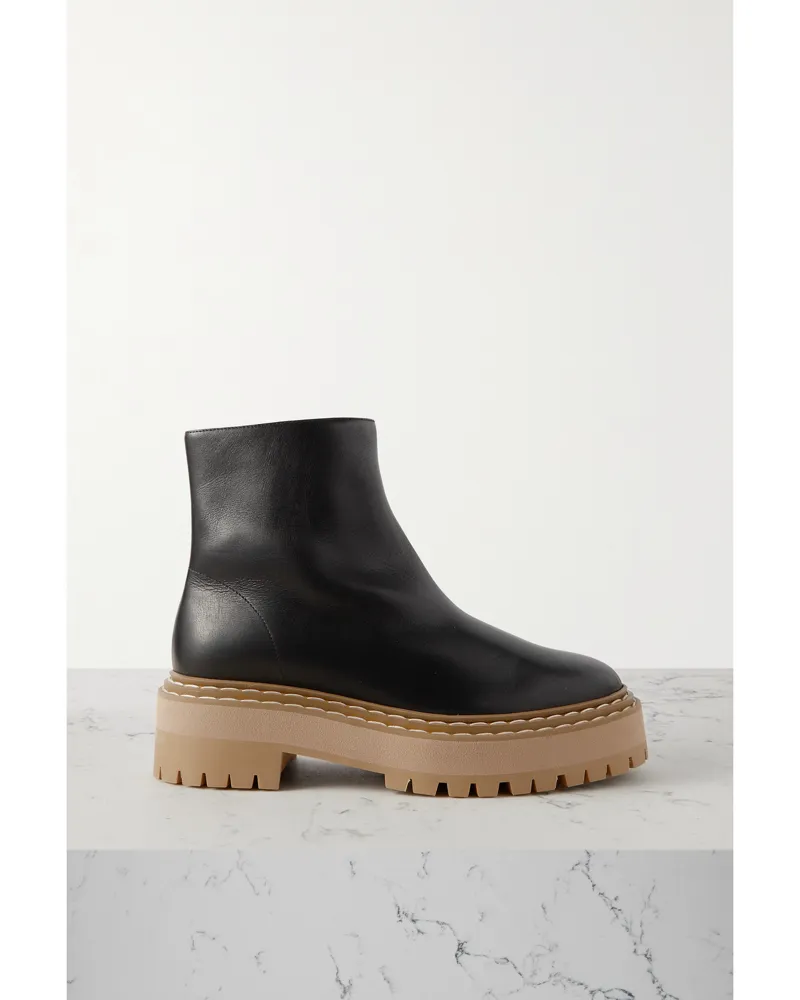 Proenza Schouler Ankle Boots Aus Leder Mit Plateau - Schwarz Schwarz