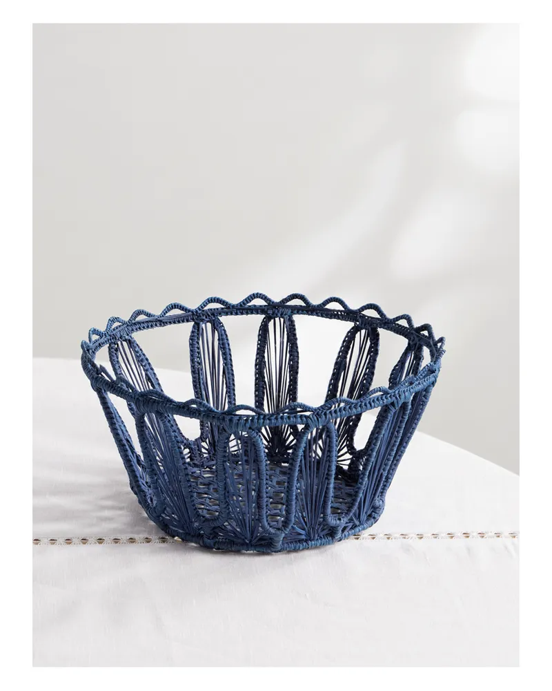 THEMIS Z Kyma Korb Aus Dem Bast Der Iraca-palme - Blau Blau