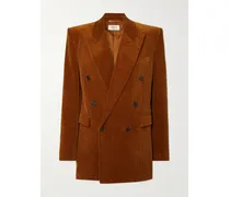 Doppelreihiger Blazer Aus Baumwollcord - Metallic