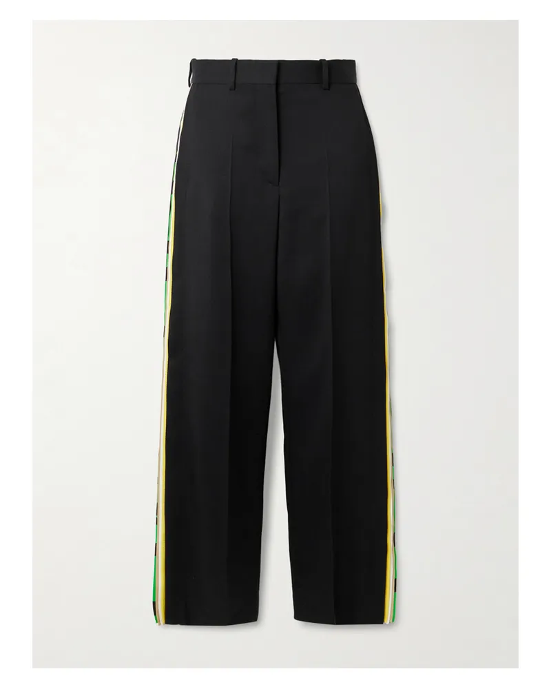 Loewe Hose Mit Geradem Bein Aus Wolle Mit Streifen - Schwarz Schwarz