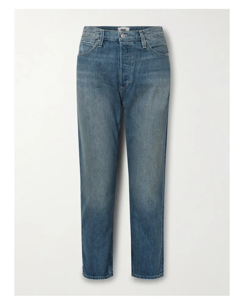 Paige Billy Verkürzte, Hoch Sitzende Jeans Blau