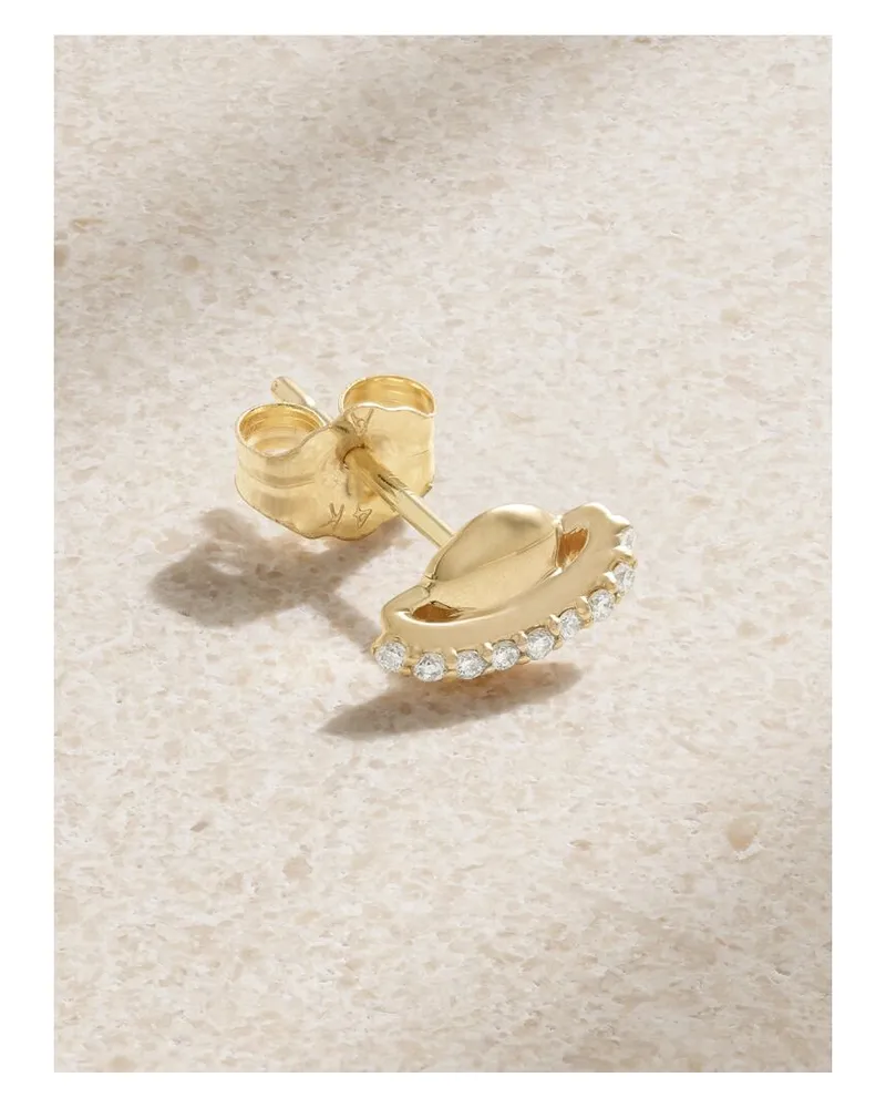 Alison Lou Planet Einzelner Ohrstecker Aus 14 Karat Gold Mit Diamanten Gold
