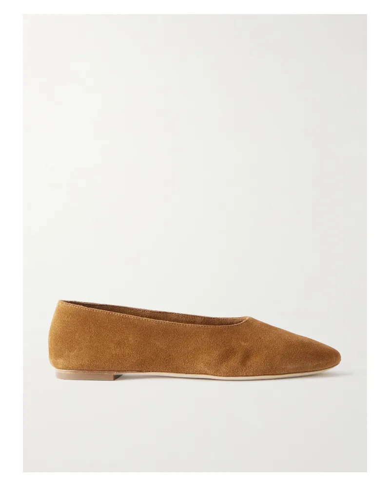 STAUD Alba Suede Ballet Flats - Brown Brown