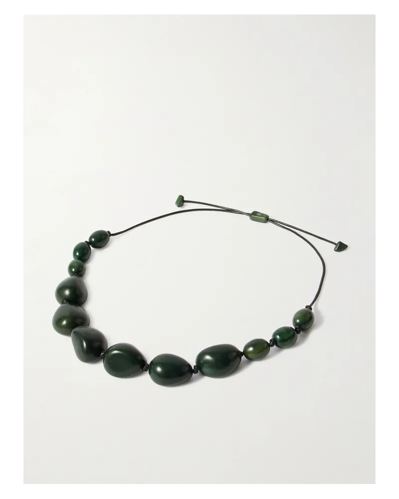 Hunting Season The Statement Tagua And Leather Necklace - Green Green