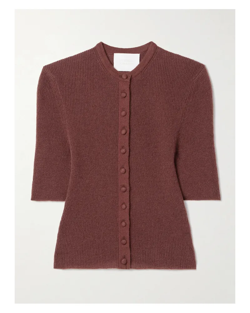 Citizens of humanity Tabitha Ribbed Wool And Cashmere-blend Cardigan - Brown Brown