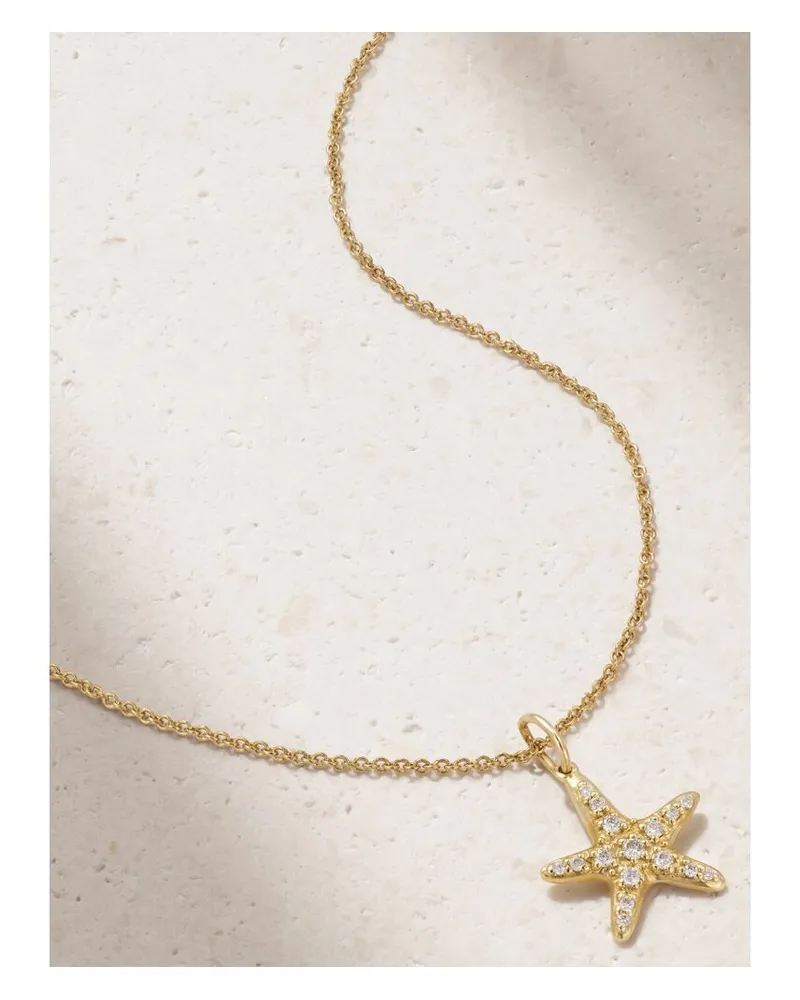 Sydney Evan Starfish Kette Aus 14 Karat Gold Mit Diamanten Gold