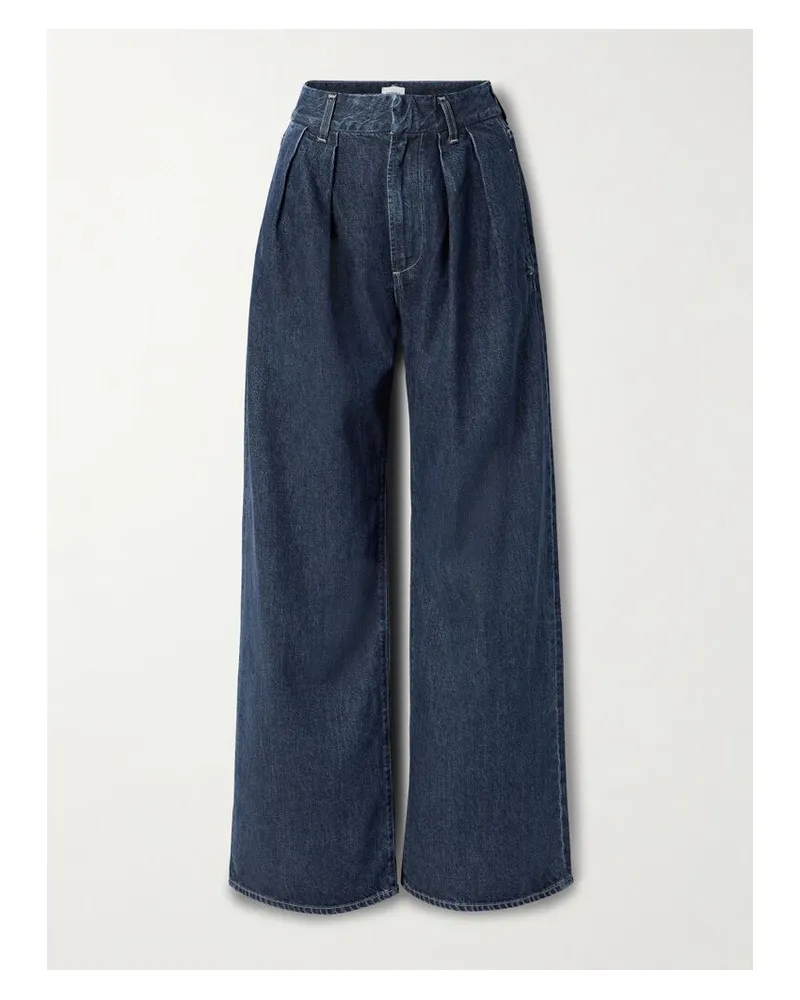 Citizens of humanity Petra Hoch Sitzende Jeans Mit Weitem Bein Und Falten - Blau Blau