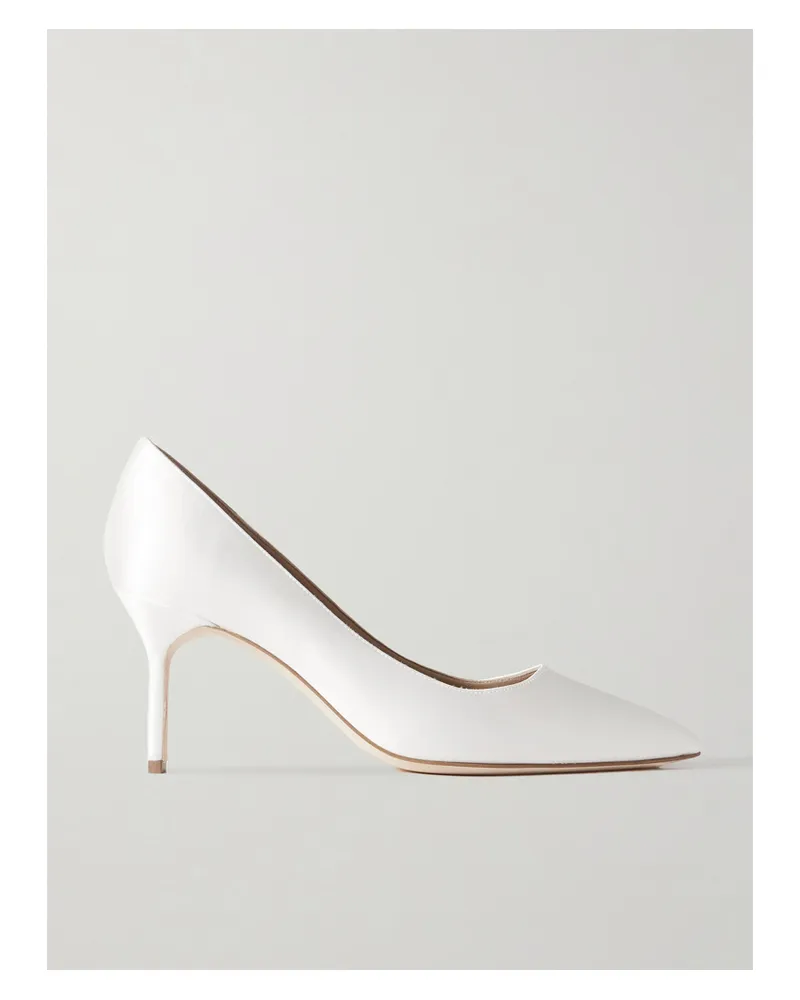 Manolo Blahnik Bb 70 Satin Pumps - Cream Cream