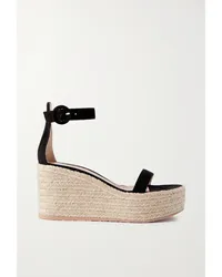 Gianvito Rossi 45 Espadrille-wedges aus Veloursleder Schwarz