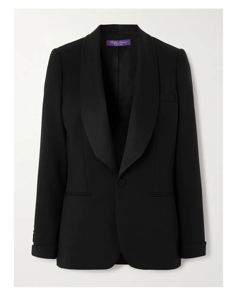 Ralph Lauren Blazer aus Crêpe aus einer Woll-seidenmischung Schwarz