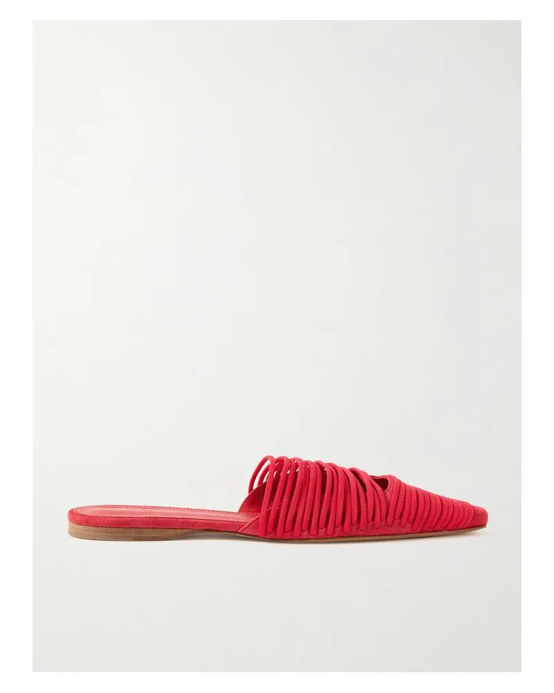TOVE Kenly Slippers Aus Veloursleder Mit Kordeln - Rot Rot