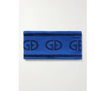 Lia Stirnband Aus Metallic-jacquard-strick Aus Wolle Mit Fleecefutter - Blau