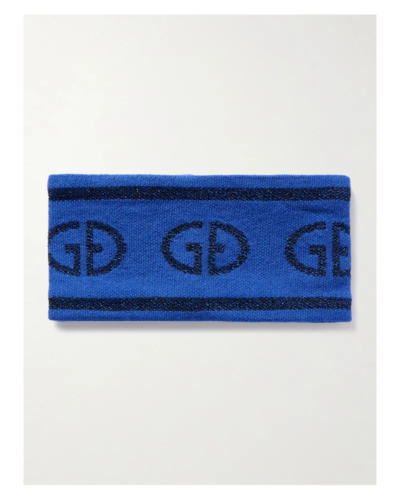 GOLDBERGH Lia Stirnband Aus Metallic-jacquard-strick Aus Wolle Mit Fleecefutter - Blau Blau