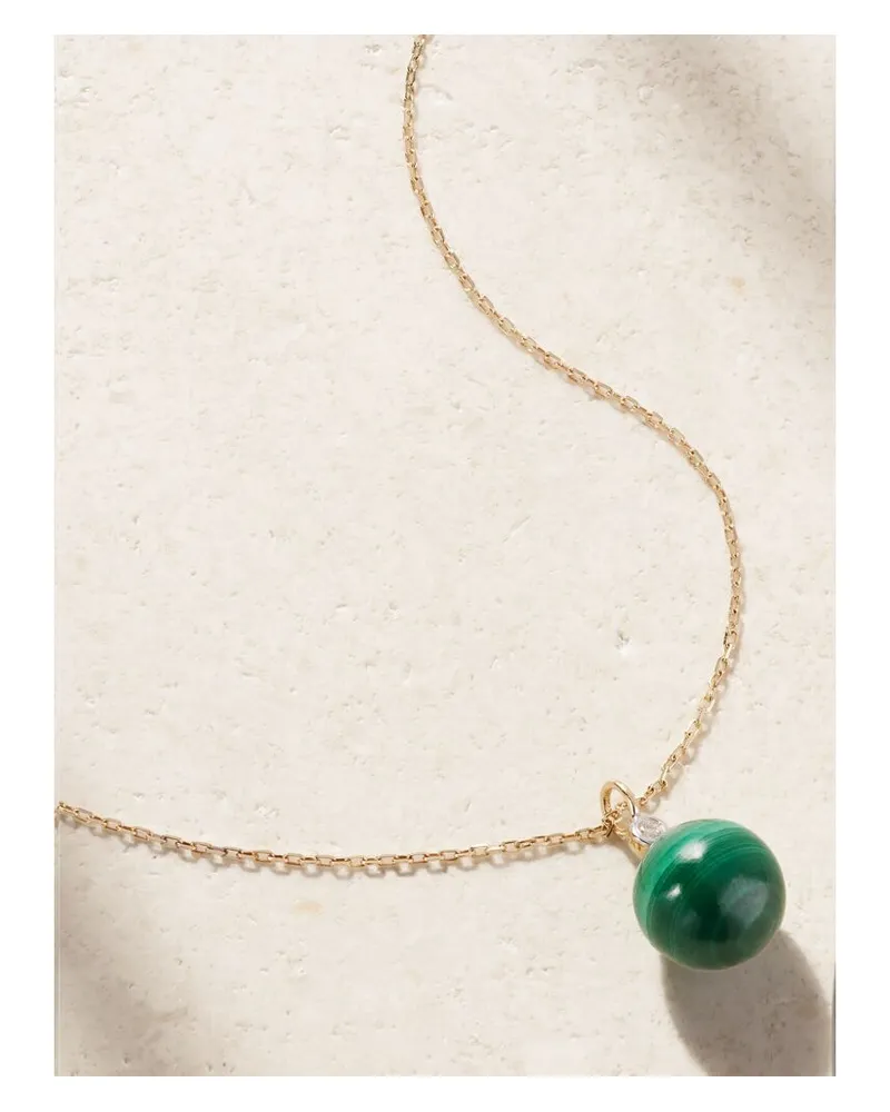 MATEO Kette Aus 14 Karat Gold Mit Diamant Und Malachit Gold