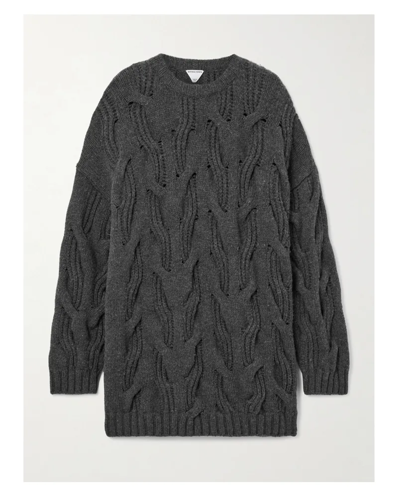 Bottega Veneta Cable-knit Wool Sweater - Gray Gray