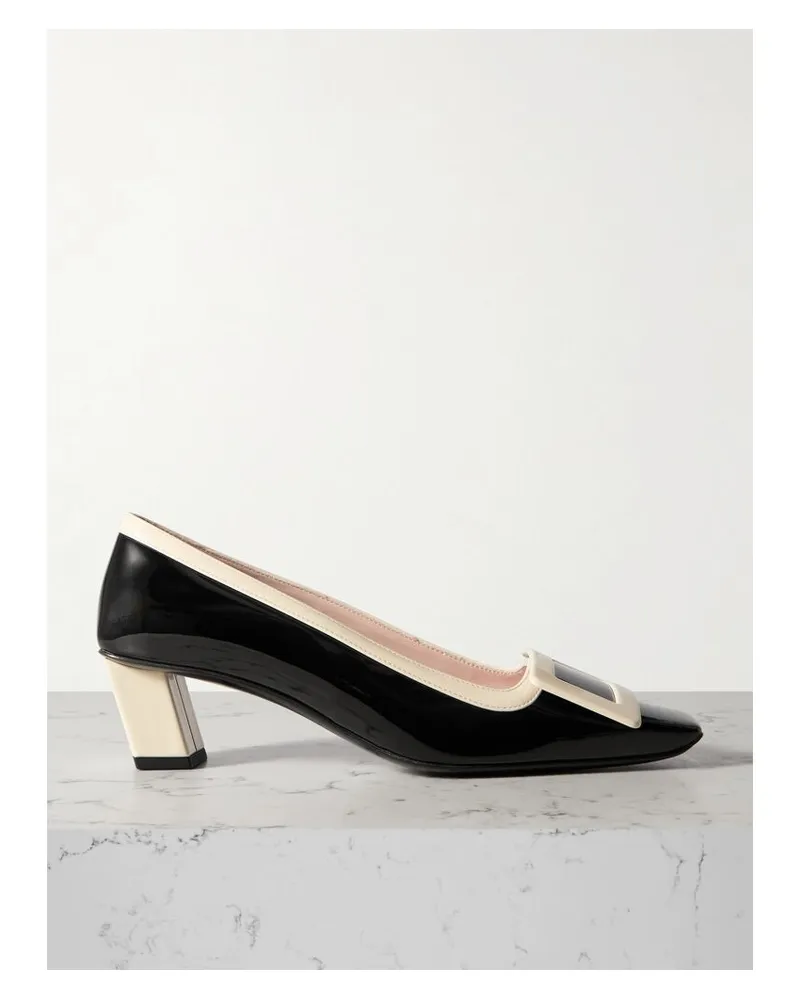 Roger Vivier Belle Vivier 45 Zweifarbige Ballerinas Aus Lackleder - Schwarz Schwarz
