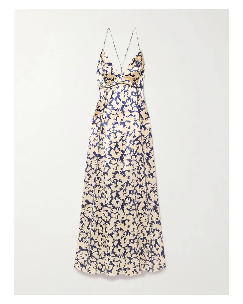 Ulla Johnson Evie Maxikleid Aus Satin Mit Blumenprint - Neutral Neutral