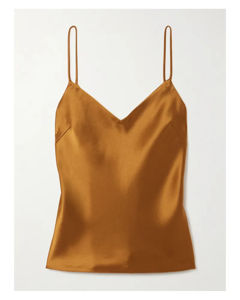 GALVAN Ischia Top Aus Satin - Braun Braun