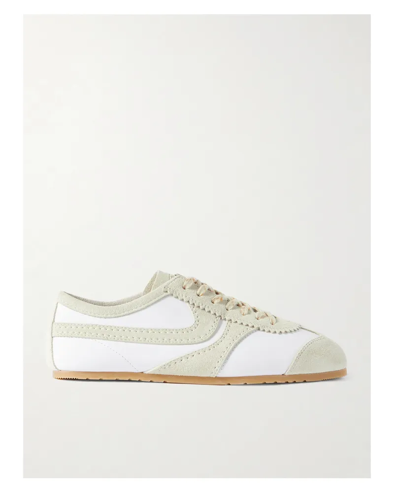 Dries van Noten Suede-trimmed Leather Sneakers - White White