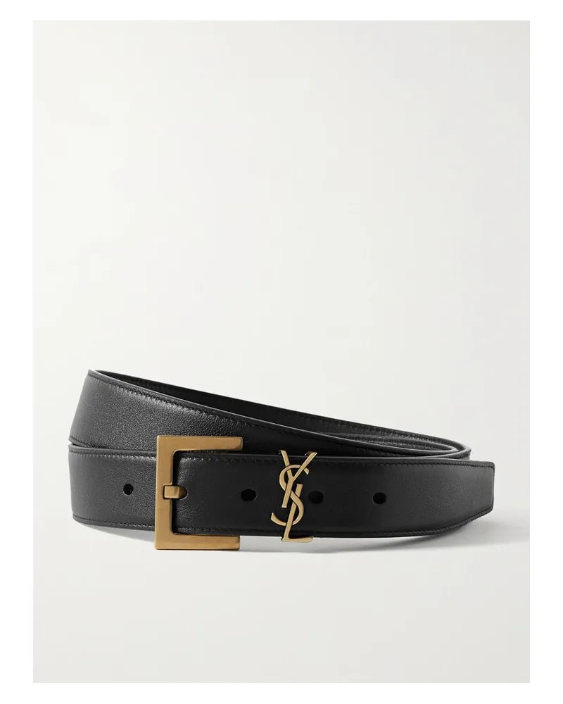 Saint Laurent Gürtel Aus Leder Mit Verzierung - Schwarz Schwarz