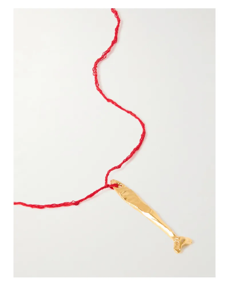 Alighieri The Catch Of The Day Gold-plated And Cord Necklace - Red Red