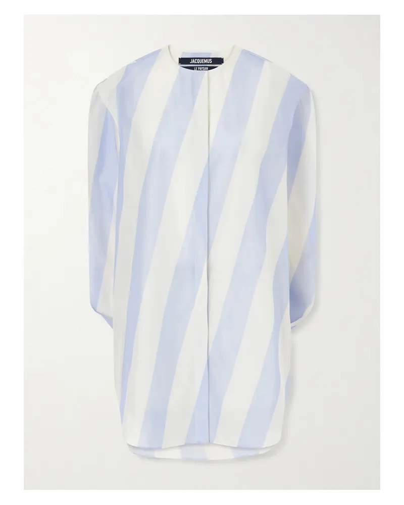 Jacquemus Berlingot Hemdblusenkleid Aus Einer Gestreiften Baumwollmischung - Mehrfarbig Mehrfarbig