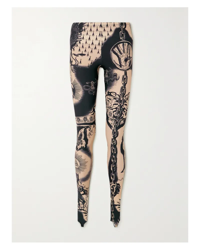 Jean Paul Gaultier Heraldique Leggings Aus Bedrucktem Stretch-jersey - Neutral Neutral