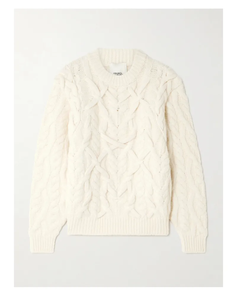 Isabel Marant Basiliane Pullover Aus Einer Wollmischung In Zopfstrick - Ecru Ecru