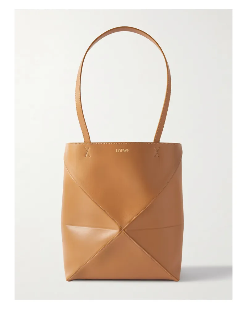 Loewe Puzzle Fold Convertible Medium Leather Tote - Brown Brown