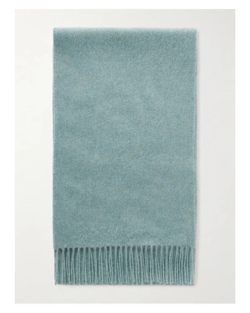 Johnstons of Elgin Fringed Cashmere Scarf - Blue Blue