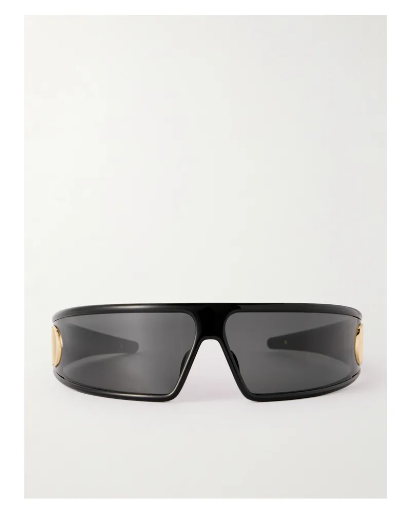 Dior Verydior M1u Wrap-around Acetate Sunglasses - Black Black