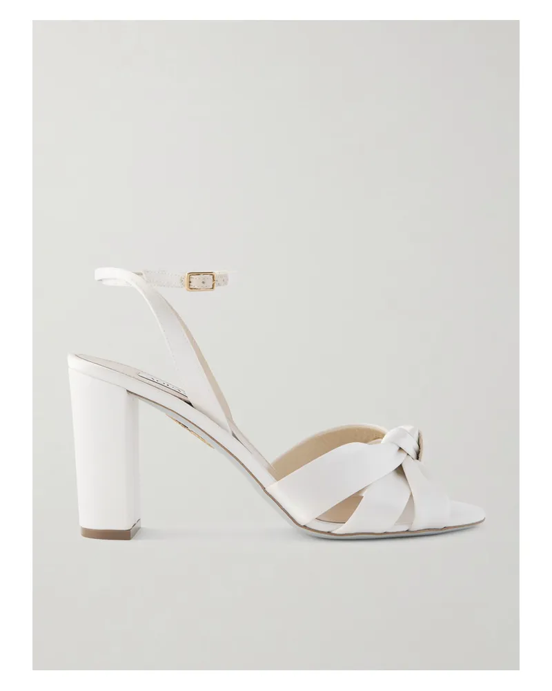 Aquazzura Nina 85 Sandalen Aus Satin - Weiß Weiß