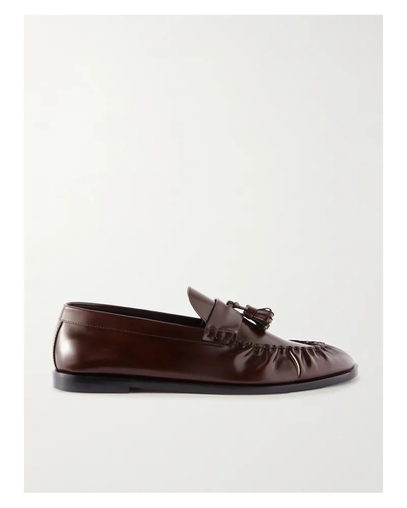 The Row Tasseled Leather Loafers - Brown Brown