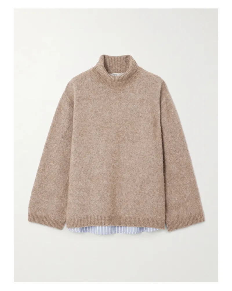 Sea Mallory Pullover Aus Strick Und Einer Karierten Baumwollmischung - Braun Braun