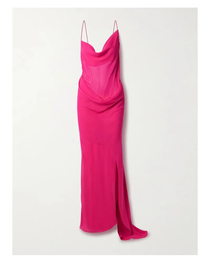 Christopher Esber Robe Aus Seiden-georgette Mit Raffungen - Pink Pink