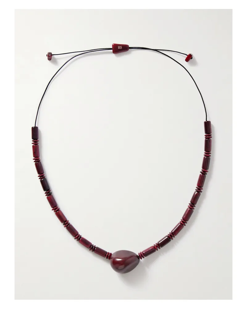 Hunting Season The Choker Tagua And Leather Necklace - Burgundy Burgundy