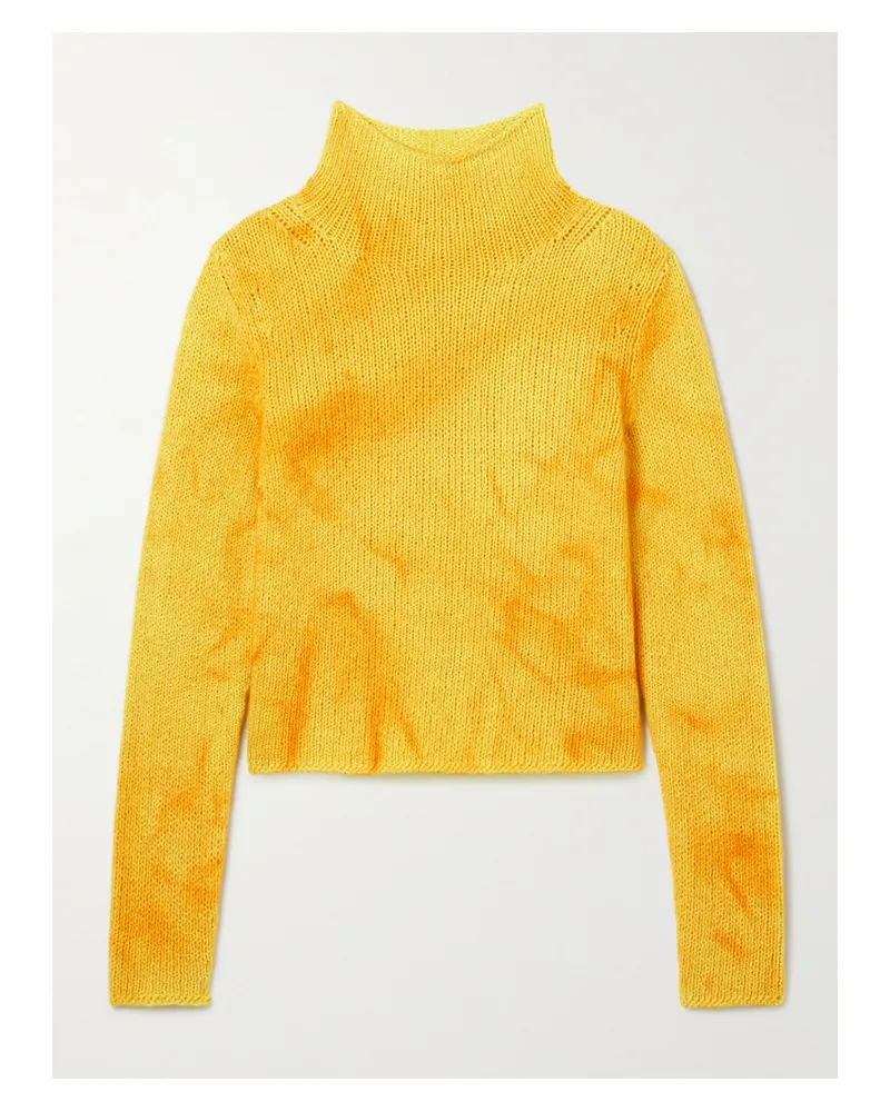 Gabriela Hearst Daina Stehkragenpullover Aus Kaschmir Mit Batikmuster - Gelb Gelb