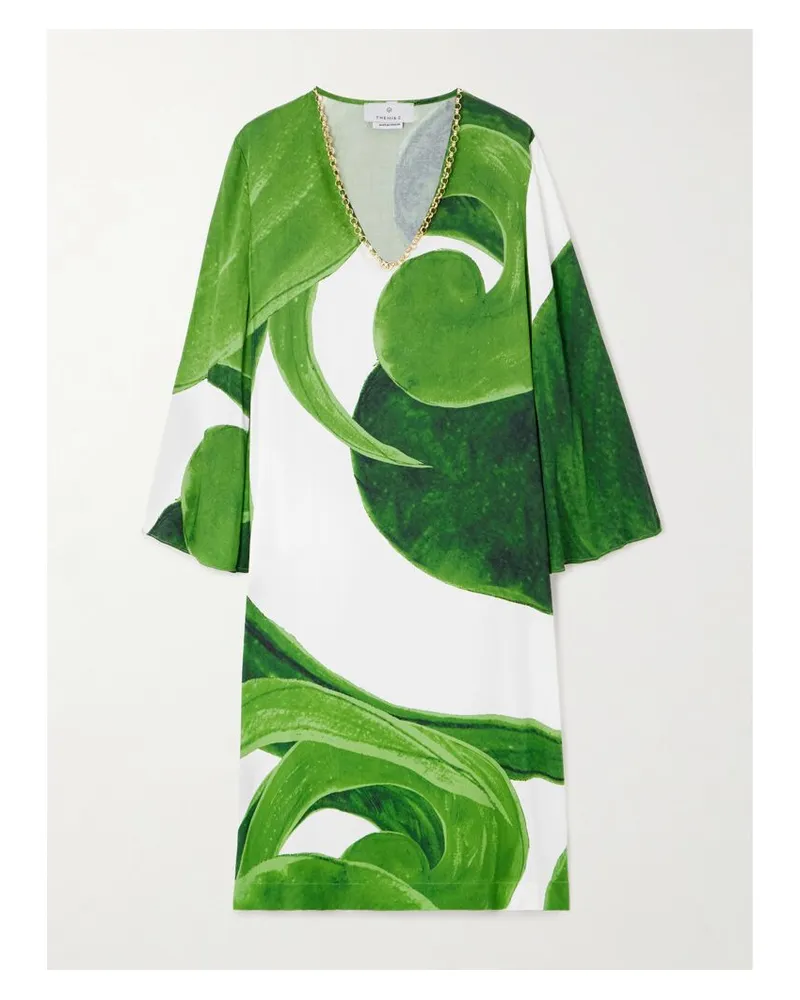 THEMIS Z Artemis Midikleid Aus Bedrucktem Jersey Mit Ketten - Grün Grün