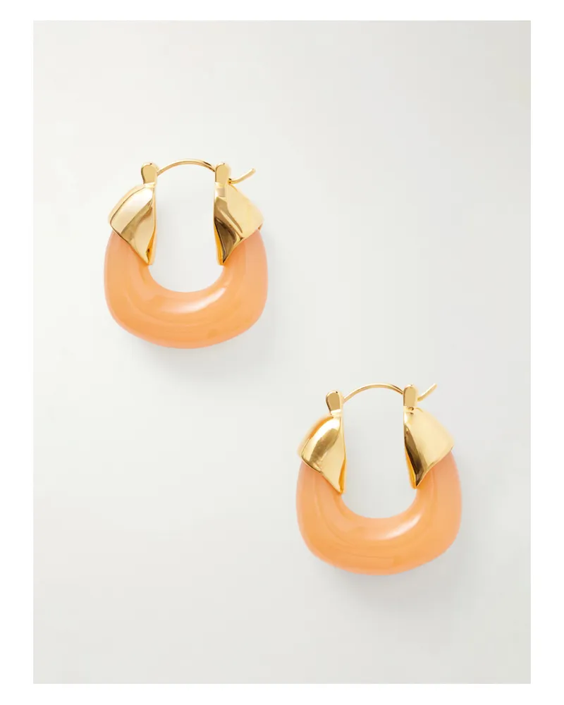 Lizzie Fortunato Tangerine Gold-tone Resin Hoop Earrings - Orange Orange