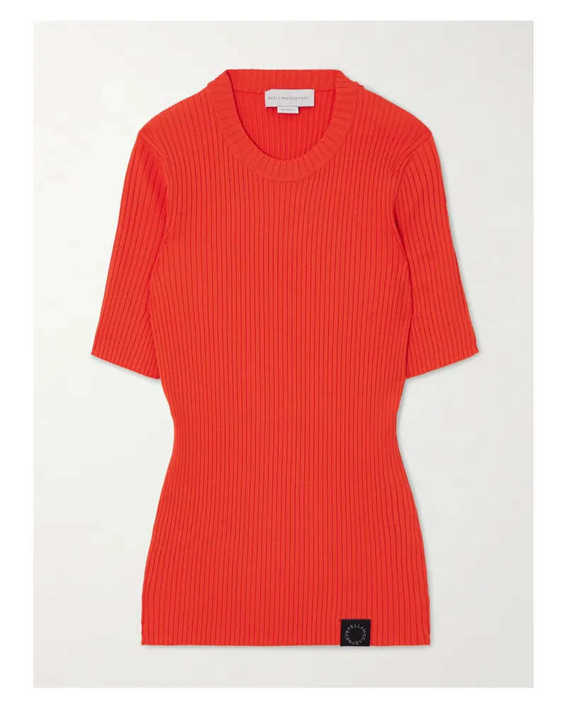 Stella McCartney T-shirt Aus Rippstrick - Rot Rot