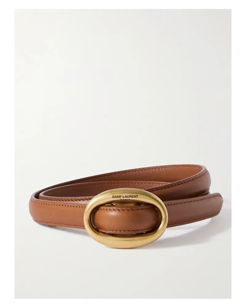 Saint Laurent Leather Belt - Brown Brown