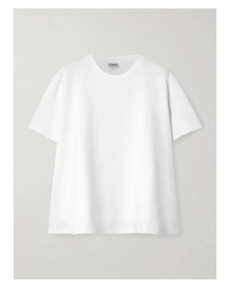 Loewe T-shirt Aus Jersey Aus Einer Baumwollmischung Mit Stickerei - Weiß Weiß