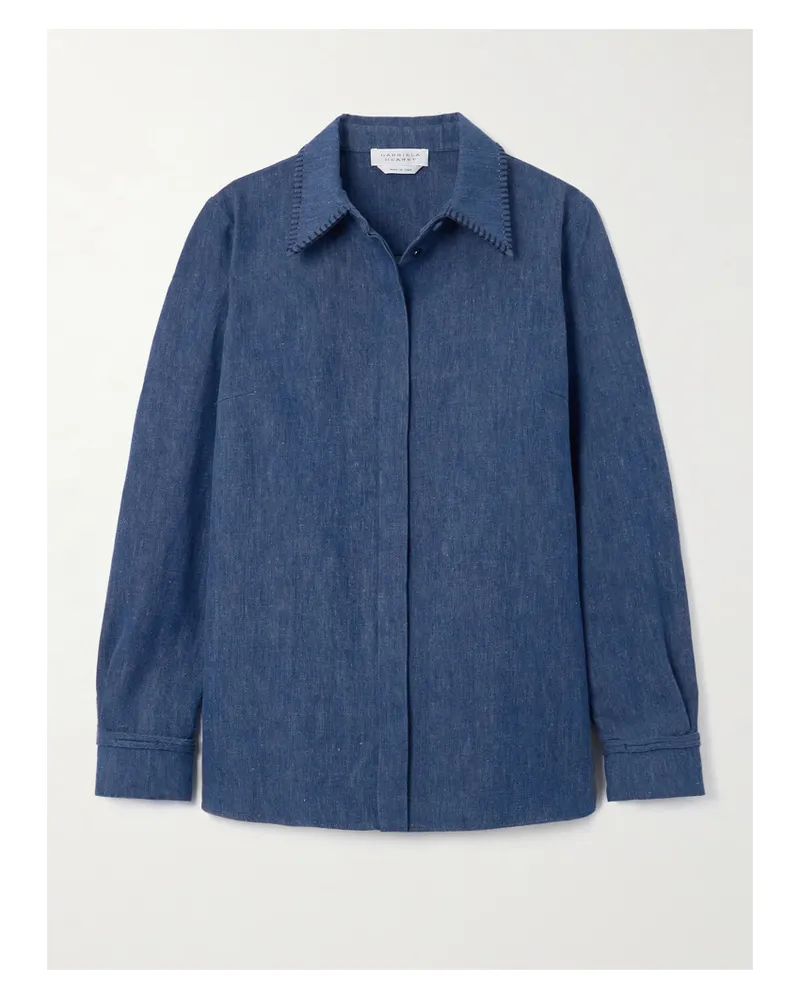 Gabriela Hearst Cruz Hemd Aus Chambray Aus Einer Baumwoll-leinenmischung - Blau Blau