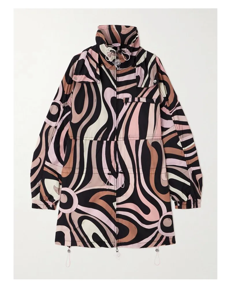 Emilio Pucci Jacke Aus Bedrucktem Taft - Schwarz Schwarz
