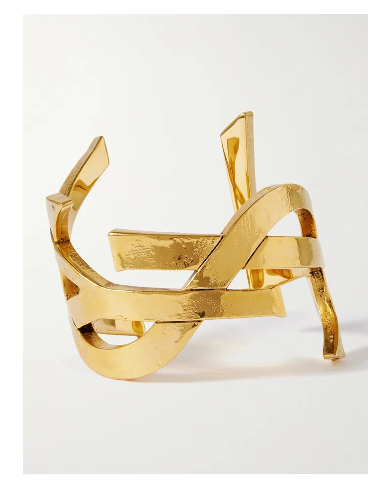 Saint Laurent Cassandre Goldfarbene Armspange Gold